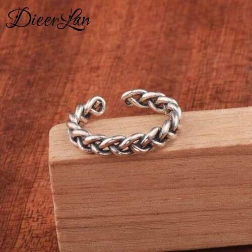 Punk Vintage Twist Chains Ring For Women Men Adjustable Size Geometric Rings Exquisite Creative Jewelry Wholesale 2021