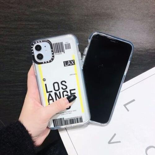 Boarding Pass IPhone 12 Pro Max Case Protect For IPhone 11 Transparent Soft Shell Cellphone Crazy Horse Pattern Cell Phone Case
