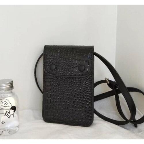 Genuine Leather Bucket Bag Mobile Phone Bags Crocodile Printing Leather Bags Women Shoulder Bag
