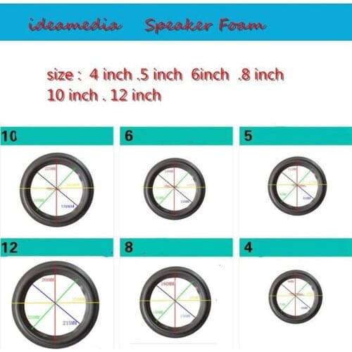 10 pcs 4'' 5'' 6'' 8'' 10'' 12' 4 inch 5inch 6inch Speaker Foam Side bass loudspeaker repairable part Fold the rim circle