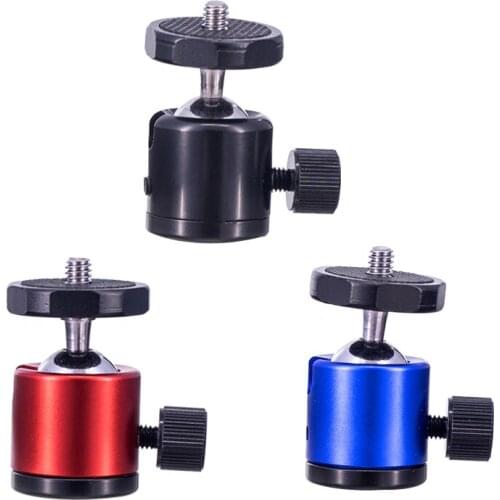 10pcs/lot Mini Ball Head 1/4" Mount for Camera Tripod Spherical universal micro cast color metal small cloud platform