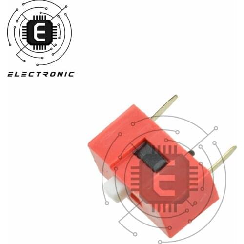 10Pcs Slide Type Switch Module 2.54mm 2 Bit Position Way DIP Red Pitch Toggle Switch Red Snap Switch