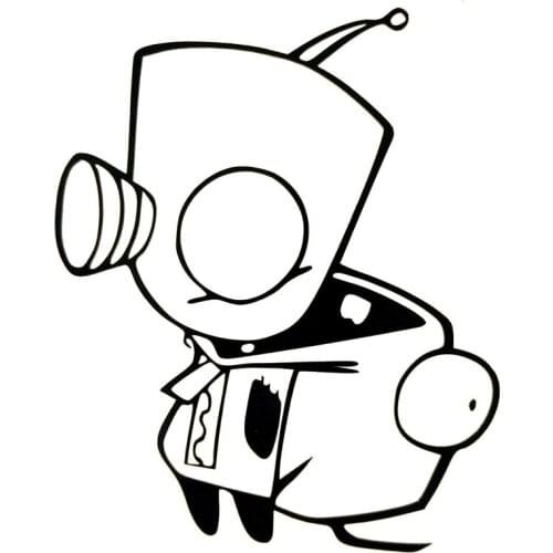 11.6*14.2CM Invader Zim Gir Dog Vinyl Decal Car Styling Funny Window Decoration Personality Car Sticker C6-1838