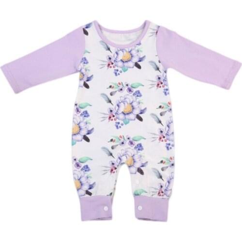2018 Spring Newborn Baby Kids Girls Infant Long Sleeve Romper Jumpsuit Cotton Outfit Set Size 0-4T
