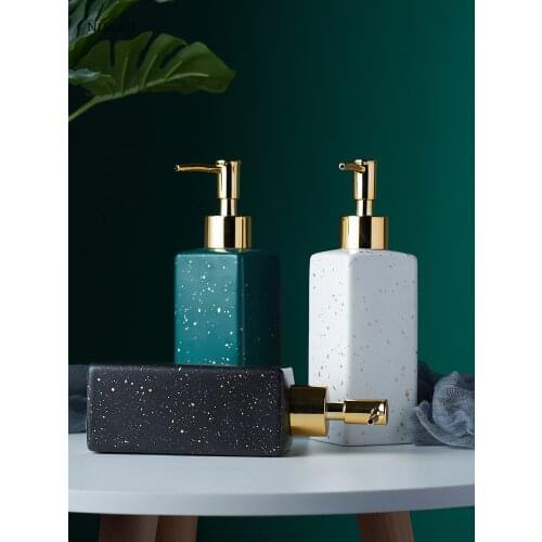 350ML high quality ceramic soap separator bathroom toilet lotion bottle portable press dispenser shampoo bottle