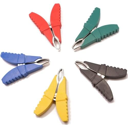 5 pcs 5 Colors Butterfly Type Insulated Alligator Clips Testing Clamps For Car Battery Clip Power Test Cables