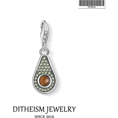 Avocado Charm Pendant 925 Sterling Silver fit Bracelet 2021 Brand New Fine Jewelry Fruit Collection Trendy Cute Gift for Women