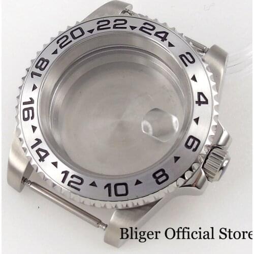 BLIGER 40mm Automatic Men Watch Case fit NH35A Steel Bezel Sapphire Crystal Screwdown Crown
