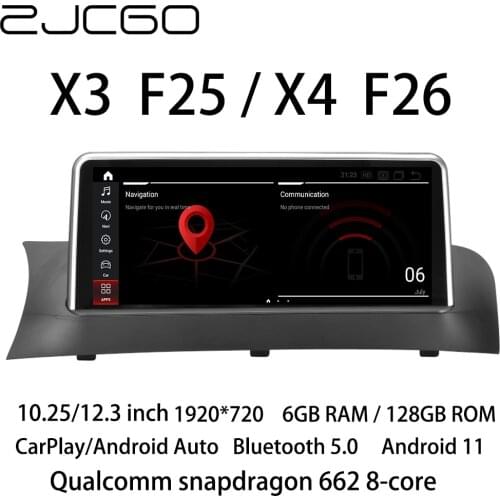 ZJCGO Car Multimedia Player Stereo GPS Radio Navigation NAVI Android Screen CIC NBT for BMW M X3 X4 F25 F26 2011~2018