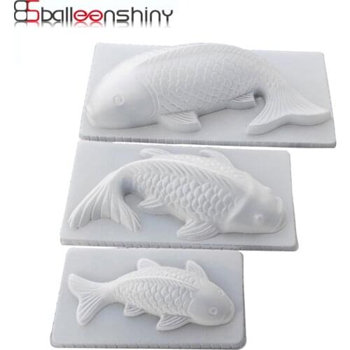 BalleenShiny DIY 3D Koi Fish Carp Mold Plastic Jelly Handmade Sugarcraft Mold Cake Pudding Chocolate Mould Baking Tool Tablewrae