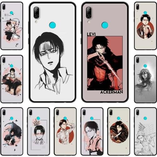 Phone Case For Huawei P30 Lite P smart Z 2019 2021 P40 Lite E P20 Pro P10 Soft Silicon Cover Shell Levi Ackerman Attack on Titan