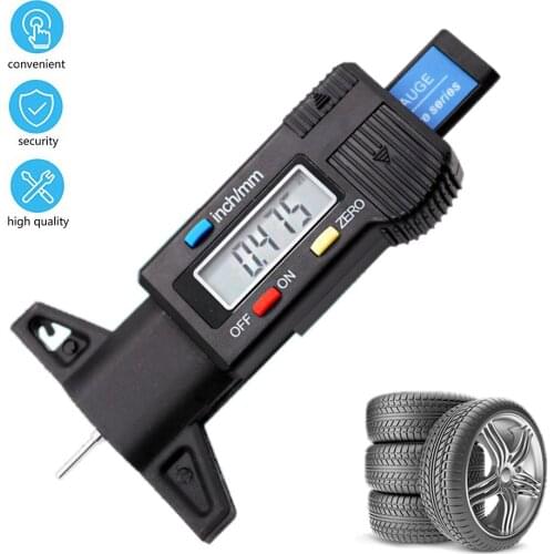 Digital Tread Depth Gauge 0-25mm LCD Stainless Steel Tyre Tread Depth Gauge Caliper Tread Ruler Metric/inch Interchange