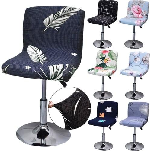Elastic Bar Stool Cover Low Back Short Chair Covers Dining Chair Slipcover Spandex Seat Case Protector Wedding Party Decor