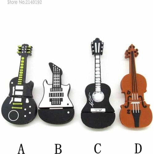 New Promotion Fashion musical instrument usb Flash Drive cartoon Guitar Memory Stick 8GB 16GB 32GB Flash disk Pen Drive