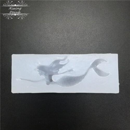 DIY Resin mold Mermaid shape glue dropping clay silica gel mold accessories mobile phone shell glue dropping mold
