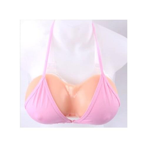 1 Set Artificial Silicone Fake Breast Form Crossdress Silicone Breast Forms Transvestism Dressed As Woman with Bra B-E Cup