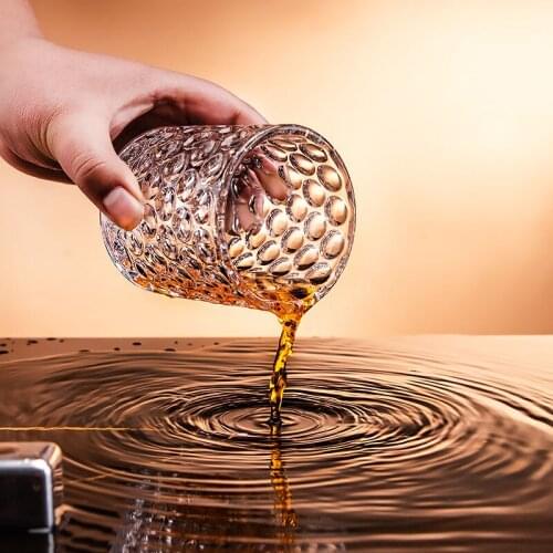 Korean household glass water cup high value simple pearl point cup bar whisky cup foreign wine cup drink cup