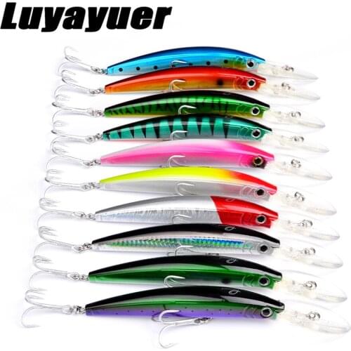 10Pcs Set Lifelike Artificial Crankbait Fishing Lure 17cm/27g Hard Bait 2# Hook 3D Eyes Wobbler Sea Fishing Bait Fishing Tackle