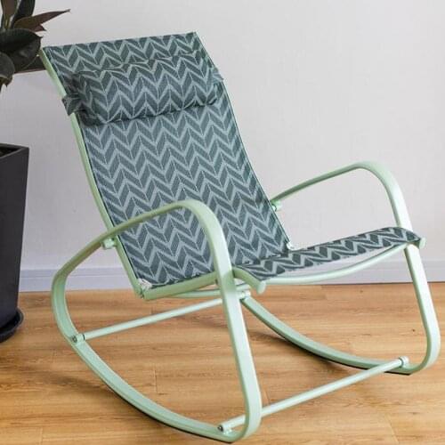 Nordic Contracted Wind Adult Household Aluminum Rocking Chair Lazy Nap On The Couch Back Balcony Elderly Leisure Chair
