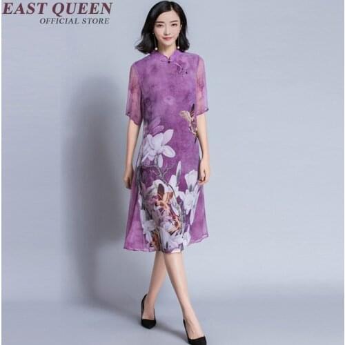 New Arrival Chinese oriental dresses floral print vintage summer woman elegant slim modern qipao AA2265 Q