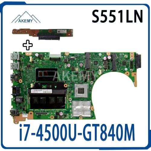 Send board+S551LN Motherboard i7-4500U-GT840M For Asus K551L S551 S551LN laptop Motherboard S551LB Mainboard S551LB Motherboard
