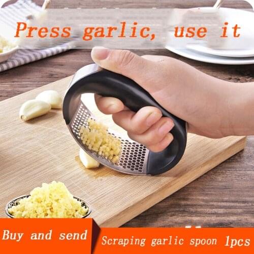 Stainless Steel Garlic Press Metal Ginger Garlic Chopper Crusher Garlic Cutter Creative Hand Press Garlic Tools Kitchen Gadgets