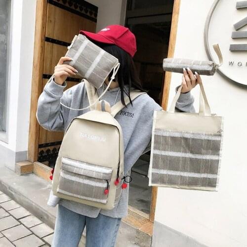 Schoolbag Female Junior High School Students Campus Backpack Day Korean version of small fresh, simple and ancient girl backpack