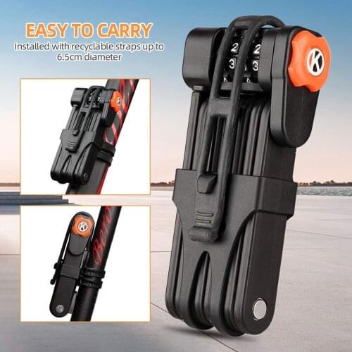Foldable Bike Lock MTB Road Bicycle Hamburg Lock High Security Anti-Theft Scooter Electric E-Bike Cycling Chain Combination Lock