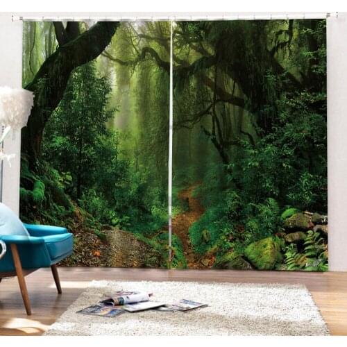 Modern any size Window Curtains For Living room Curtains Forest landscape Curtains For Bedroom Window