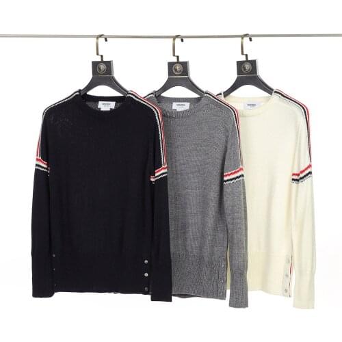 TB THOM Brand Sweater Men Wool Cardigan Casual Pullover Striped Slim Women Top Korean Design High Quality