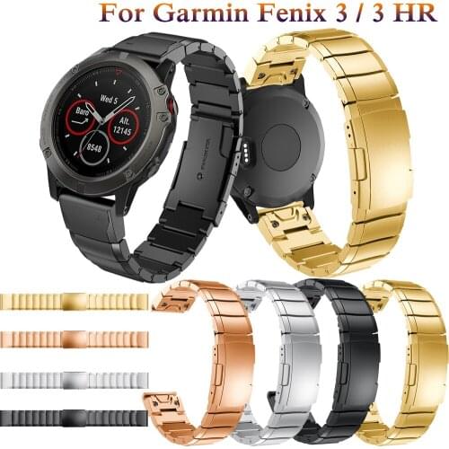 Smart Accessories Wrist Strap Quick Release Stainless Steel Easy to Wear Quick Release Deluxe Wrist Strap for Garmin Fenix 3/3HR