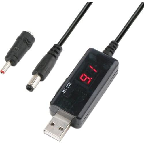 USB Boost Cable 5V Step Up to 9V 12V Adjustable Voltage Converter 1A Step-up Volt Transformer DC Power Regulator with Switch a