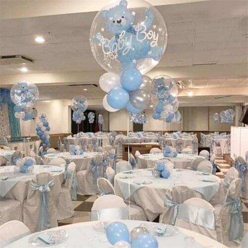 Baby Shower Baby Boy Girl Foil Balloons Bear Bubble Balloon Gender Reveal Party Supplies 1st Birthday Babyshower Decorations