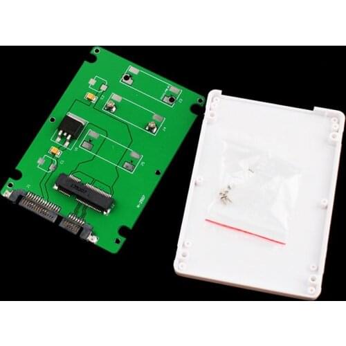 Green mSATA to SATA 22Pin SSD Converter Adapter Card With 2.5 inch Plastic Case High Quality #67544