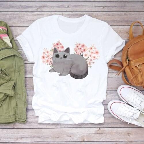 Cartoon Print Women Tshirt 2021 Hot Sale Summer Casual Korean Style T Shirt Gift for Ladies Top Tees New Arrival