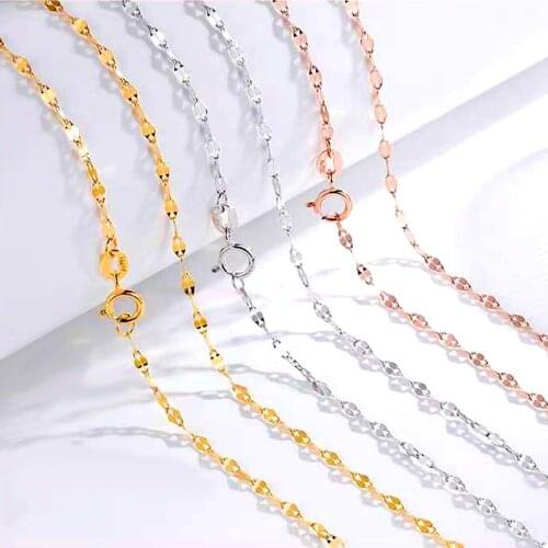 ZHIXI Real 18k Solid Gold Bracelet Fine Jewelry Pure AU750 White Gold Chain Four Clover For Women Wedding Gift B500