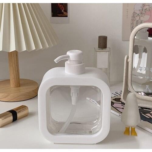 1 Pcs 500ml Milky White Hand Sanitizer Press Bottle Simple Large Capacity Travel Portable Bottle For Shower Gel Shampoo