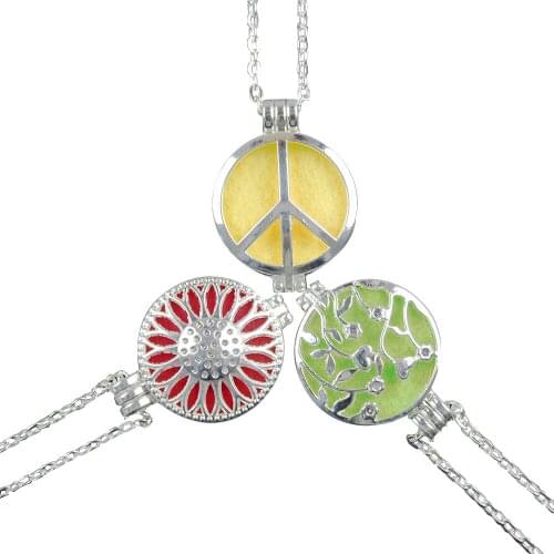 1pcs,70cm,Sunflower Aromatherapy Necklace Locket Essential Oil Diffuser Jewelry,Zinc Alloy Perfume Pendant Dream Cather Viking