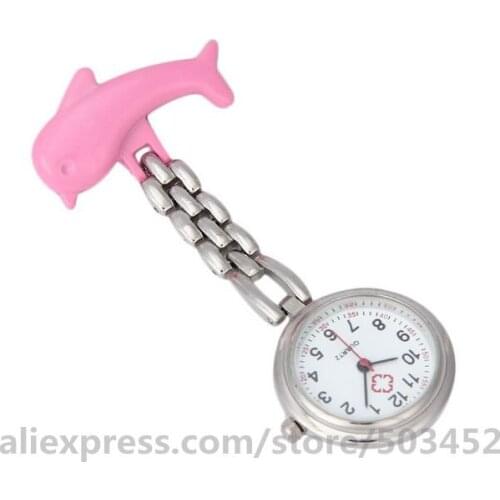 100pcs/lot 110505 Dolphin Pendant Clock Wholesale Nurse Watches Fashion Relojes Mujer Factory Price Doctor Wrist watch