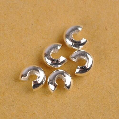 1000Pcs Silver Plated Crimp Beads End Caps Cord String End Beads Positioning Clips Beads Jewelry Making Supplies