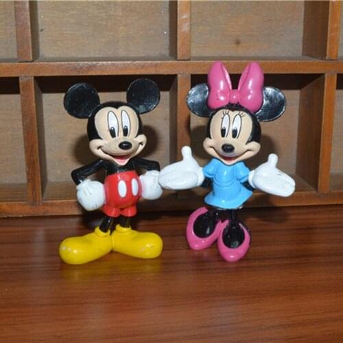 12PCS 8cm Disney Mickey House Mickey Mouse Minnie classic doll model ornaments collection ornaments
