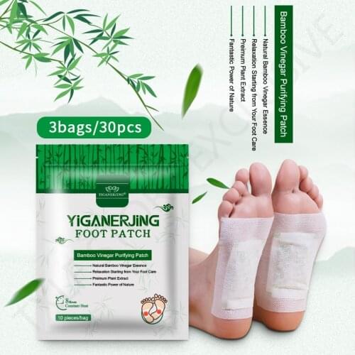 YIGANERJING 10pcs/bag Detox Foot Patches Pads Body Toxins Feet foot patch Slimming Cleansing HerbalAdhesive