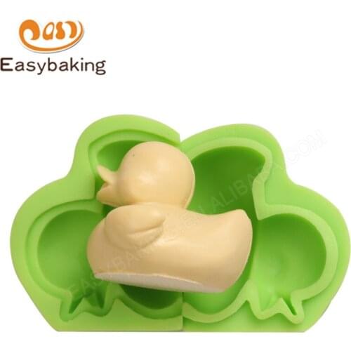 3D Mini Duck Shape Quilted Silicone Fondant Mold Sugarcraft Soap Mould Cake Topper Decoration Tool for Resin 2PCS/SET