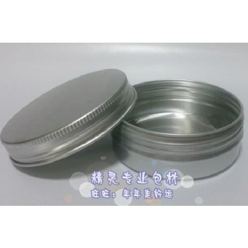 60g Aluminum Cosmetic Jar Container Screw Thread 100pcs/lot 60ml silver Makeup Container Wholesale