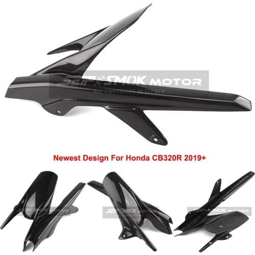 Carbon Fiber Tail Mudguard With Chain Protection Cover New Design For Honda CB320R 2019+ Modified Moto Splash Guard Rear Fender