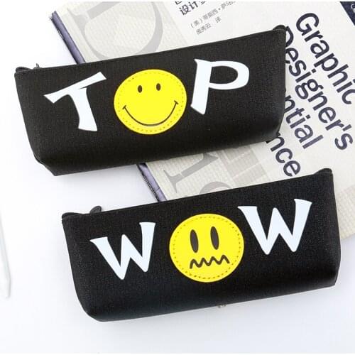 MUMO Smiling Triangle Pencil Case Stationery Bag Student Pencil Case 1PCS