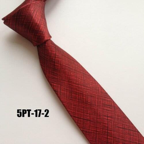 5cm Fashion Men Narrow Ties Casual Polyester Neck Tie Solid Red Plain Gravata