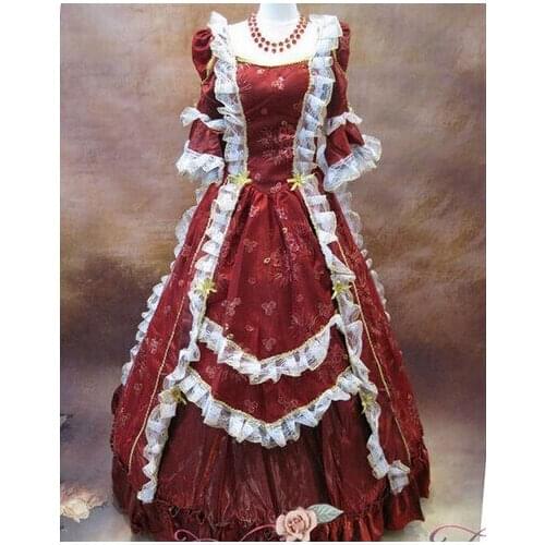 GT001) Hot Sale New Design Lace Long Ball Gown Wedding Dress Medival Gothic VictorianProm Gown Court Dress