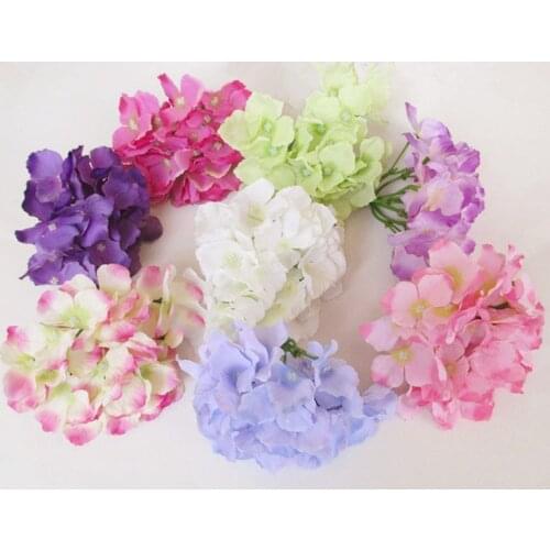 Artificial flowers head simulation silk hydrangea flower wall decoration DIY wedding flower dress