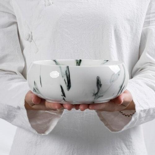 Hand-Painted Ink Ceramic Container Kung Fu Tea Utensils Tea Residue Barrel Tea Cup Washing Bowl Tea Basin Cup Wash Tea Pitcher